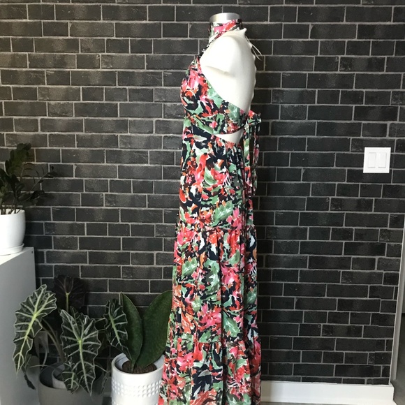 Water Color Floral Print Maxi Dress - Picture 3 of 15